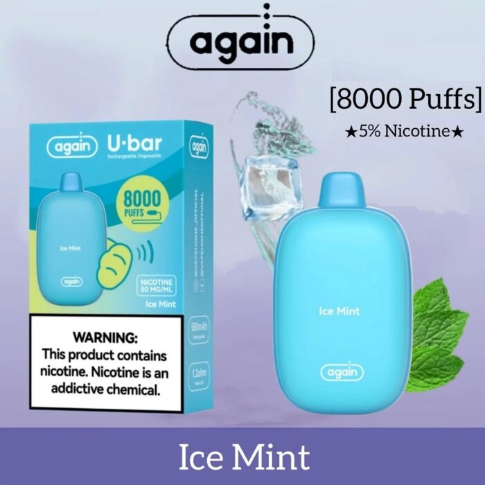 again u bar 8000 puffs vape ice mint