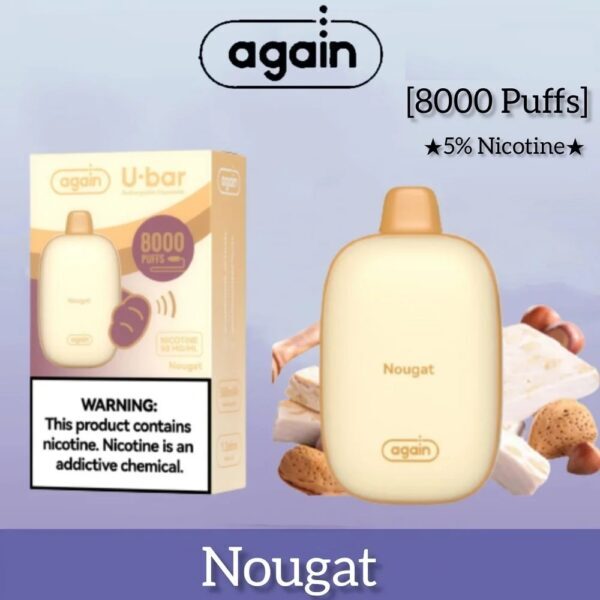 again u bar 8000 puffs vape nougat