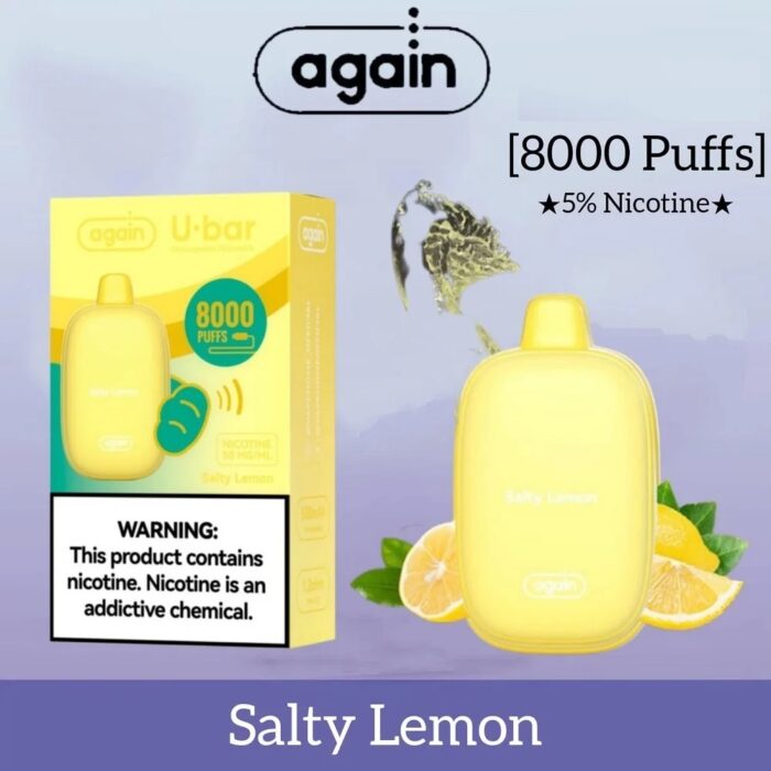 again u bar 8000 puffs vape salty lemon