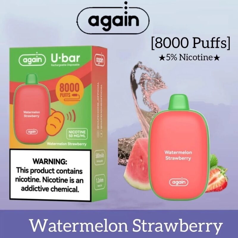 again u bar 8000 puffs vape watermelon strawberry