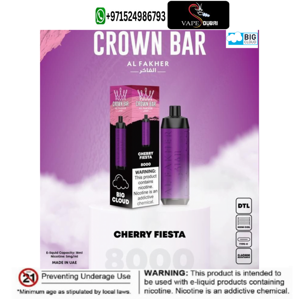 Al Fakher Cherry Fiesta Crown Bar 8000 Puffs Disposable