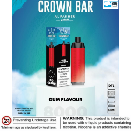 Al Fakher Gum Flavour Crown Bar 8000 Puffs
