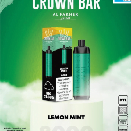 Al Fakher Lemon Mint Crown Bar 8000 Vape