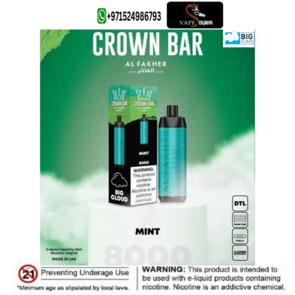 Al Fakher Mint Crown Bar 8000 Puffs DTL