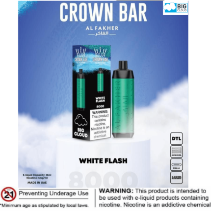 Al Fakher White Flash Crown Bar 8000 Puffs