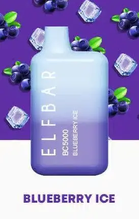 NEW ELF BAR DISPOSABLE VAPE BC5000 PUFFS Blue Raspberry