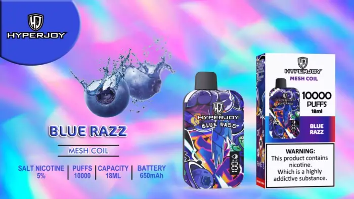 hyperjoy 10000 puffs blue razz