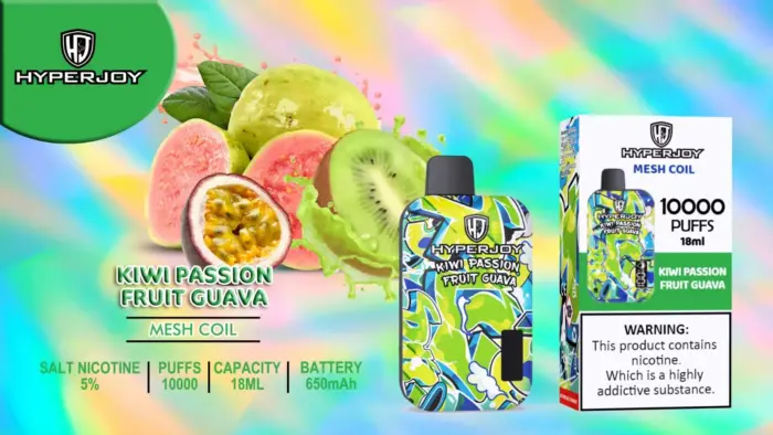 hyperjoy 10000 puffs kiwi passion fruit guava