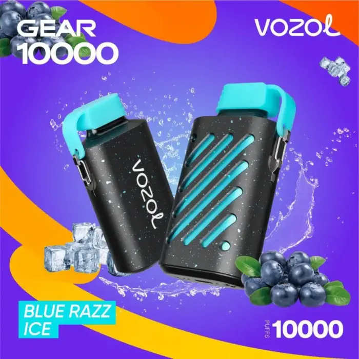 vozol gear 10000 puffs blue razz ice