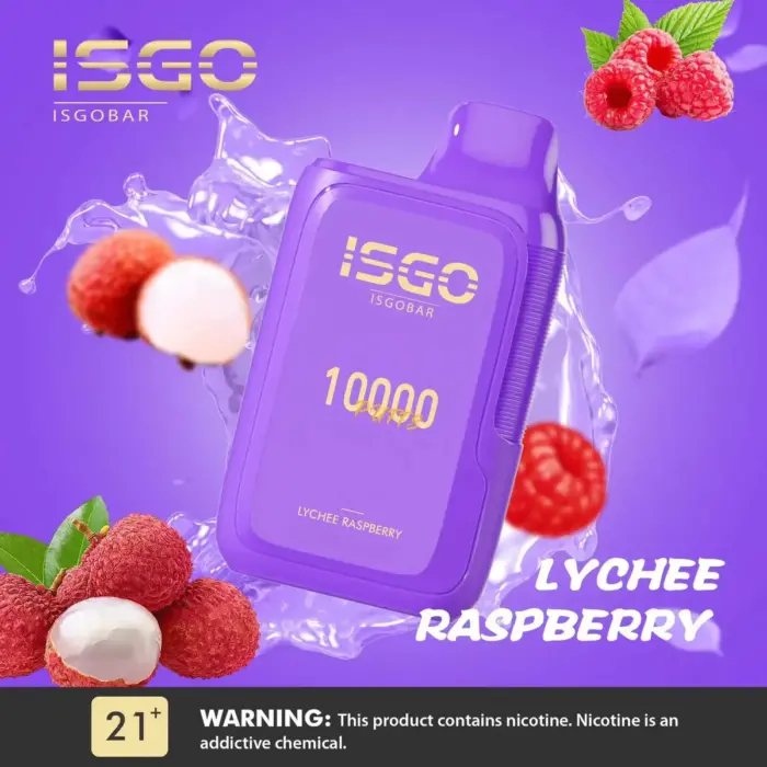 isgo bar 10000 puffs vape lychee raspberry