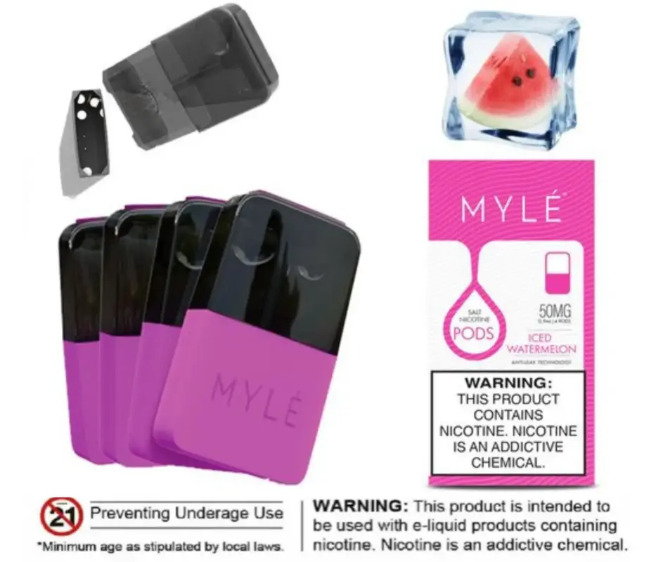 myle v4 iced watermelon magnetic pods 50mg