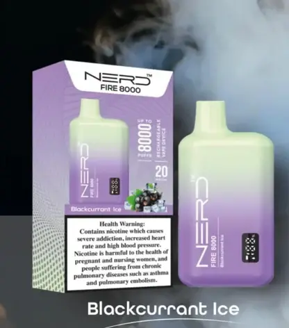 nerd fire disposable vape 8000 puffs black currant