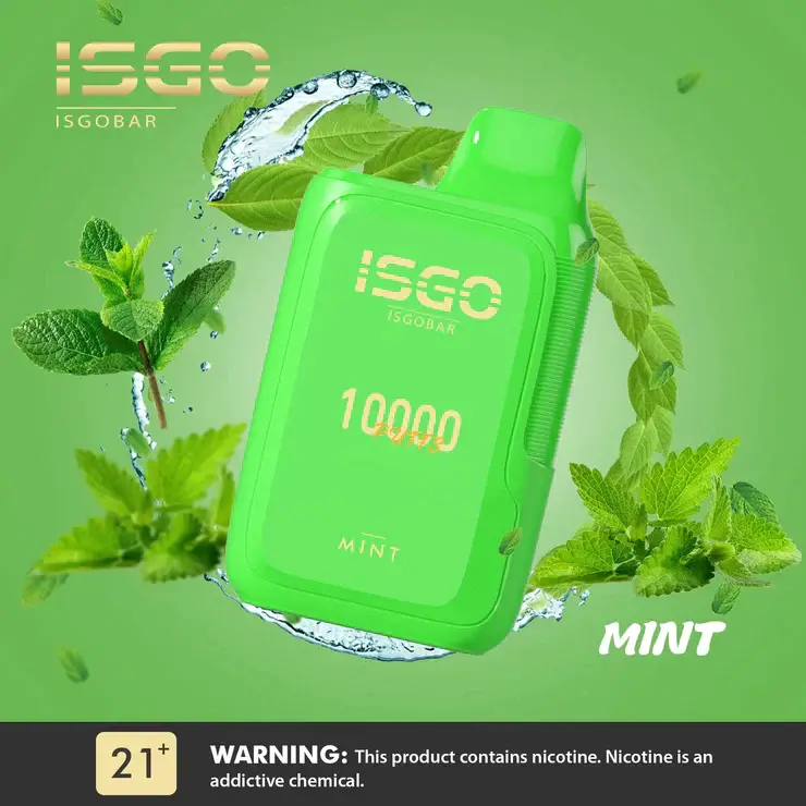 isgo bar 10000 puffs disposable vape mint