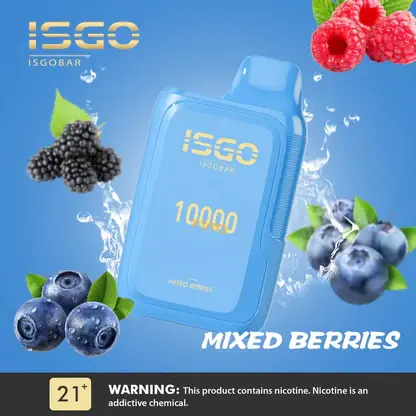 isgo bar 10000 puffs disposable vape mixed berries