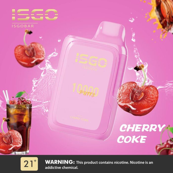 isgo bar 10000 puffs disposable vape cherry coke