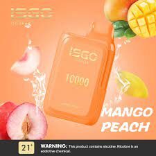 isgo bar 10000 puffs vape mango peach