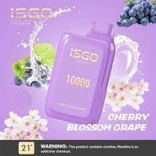 isgo bar 10000 puffs vape cherry blossom grape