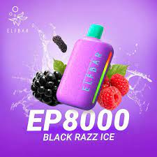 elf bar ep8000 puffs vape black razz ice