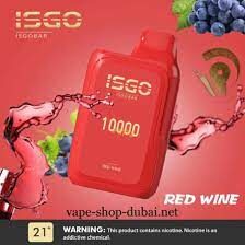 isgo bar 10000 puffs disposable vape red wine