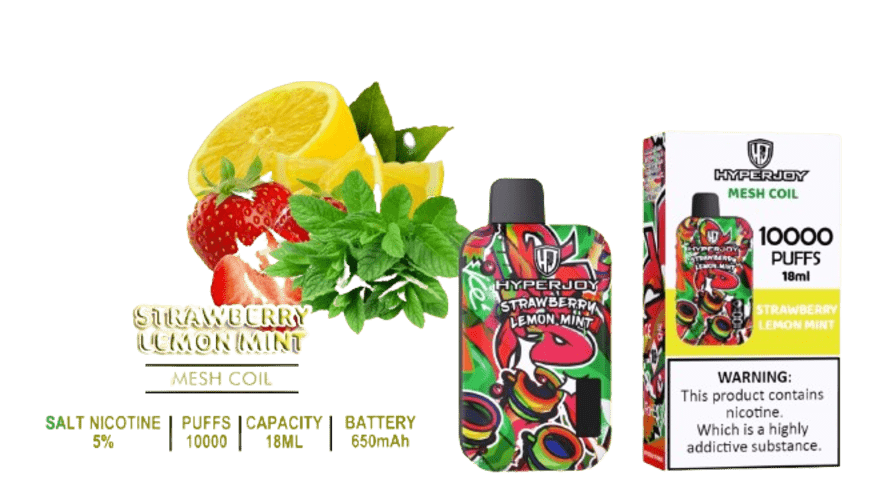 hyperjoy 10000 puffs strawberry lemon mint