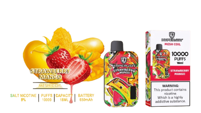 hyperjoy 10000 puffs strawberry mango