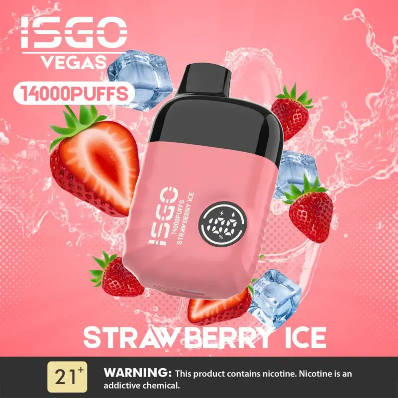 isgo vegas 14000 puffs vape strawberry ice