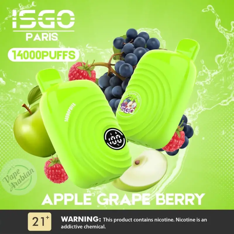 isgo 14000 puffs vape apple grape berry