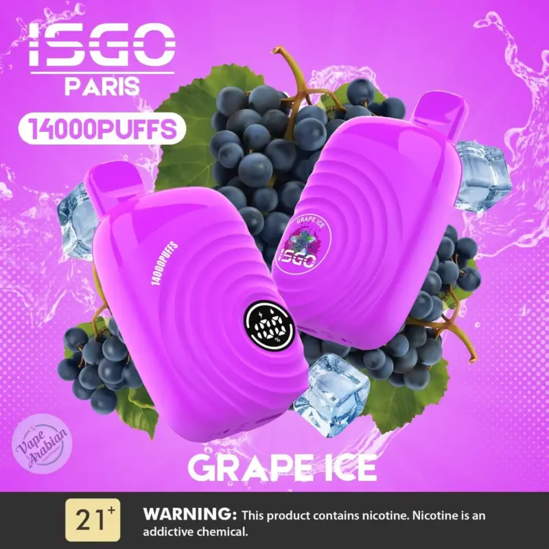 isgo paris 14000 puffs vape grape ice