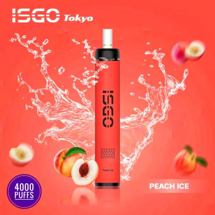 new isgo tokyo 4000 puffs peach ice