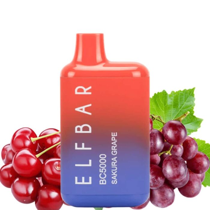 new elf bar disposable vape bc5000 puffs (2% nicotine) grape