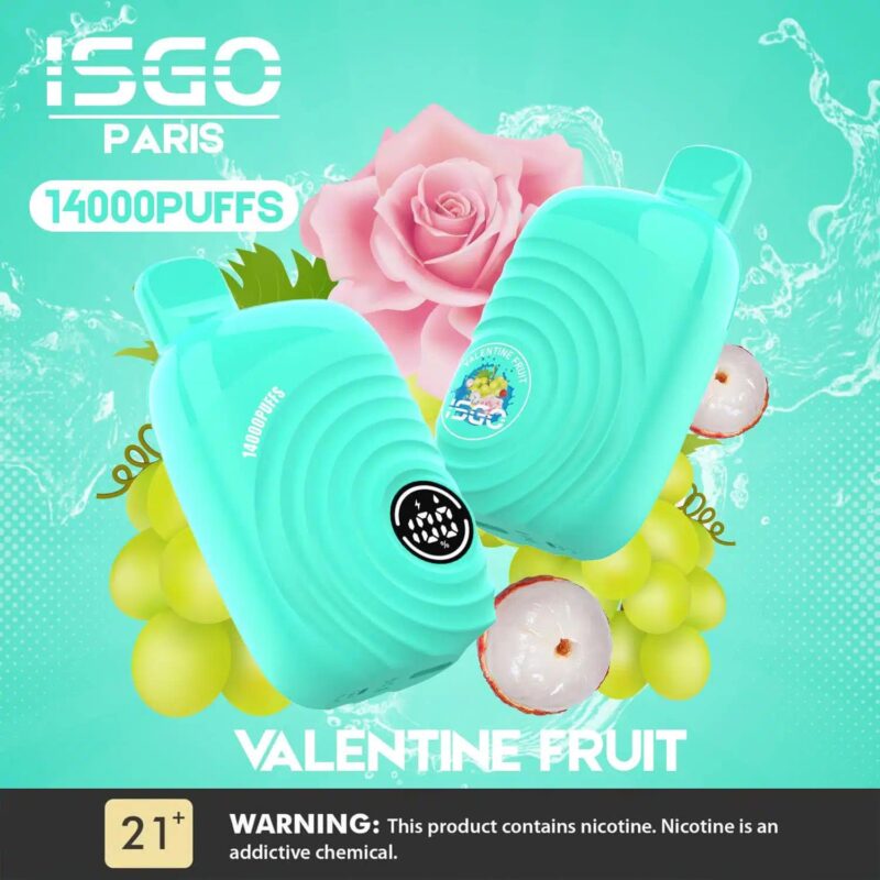 isgo paris 14000 puffs vape valentine fruit