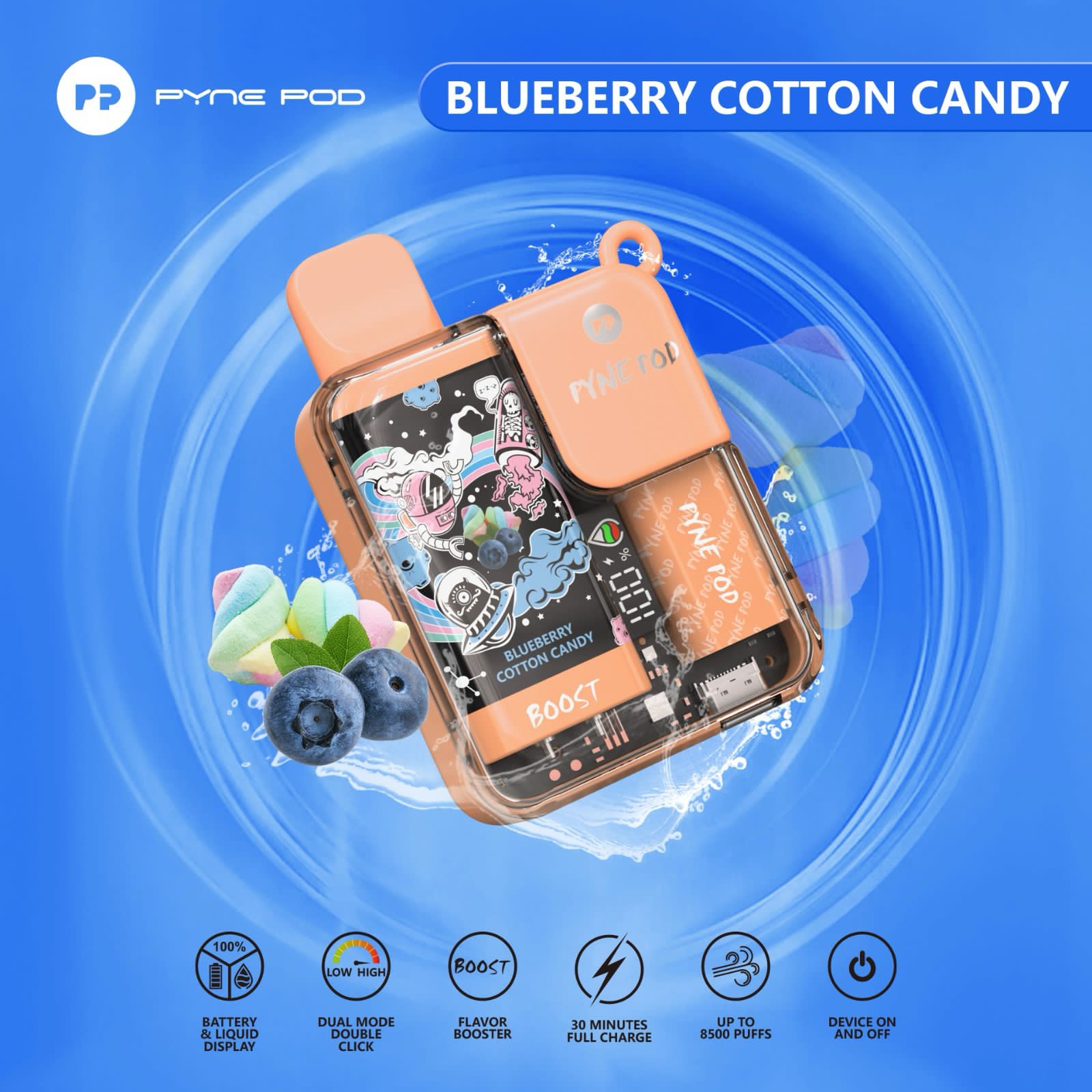 pyne pod blueberry cotton candy