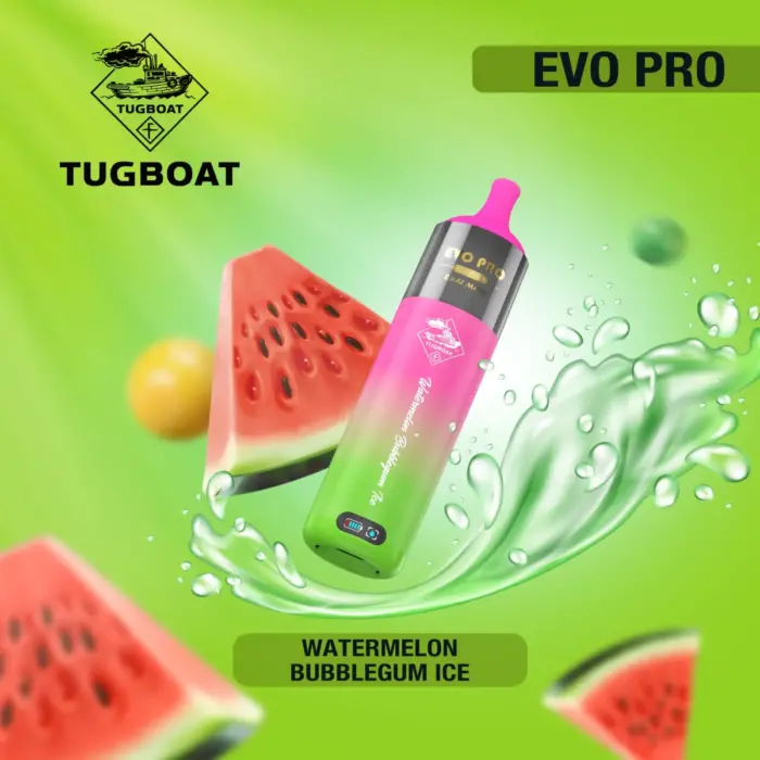 tugboat 15000 puffs watermelon bubblegum ice