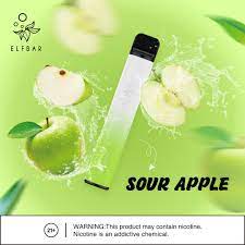 elf bar vape 2600 puffs sour apple