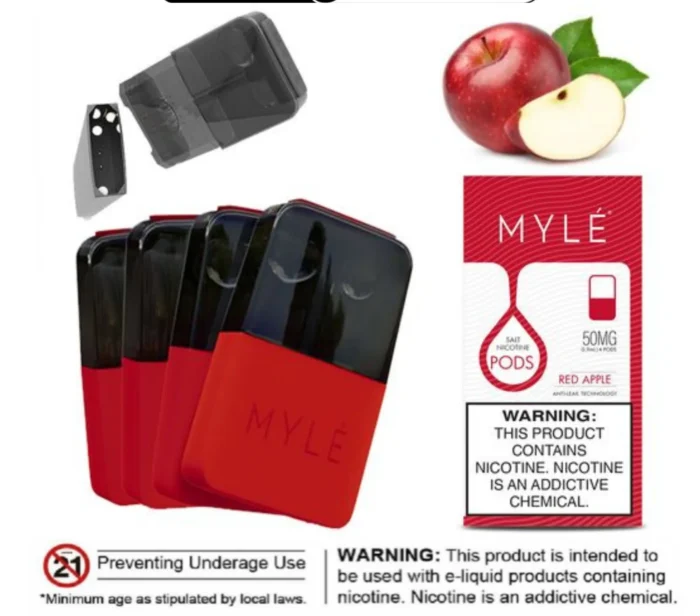 mylé v4 magnetic pods 50mg red apple