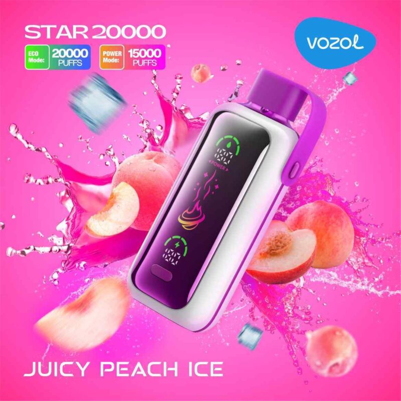 vozol star 20000 puffs juice peach ice