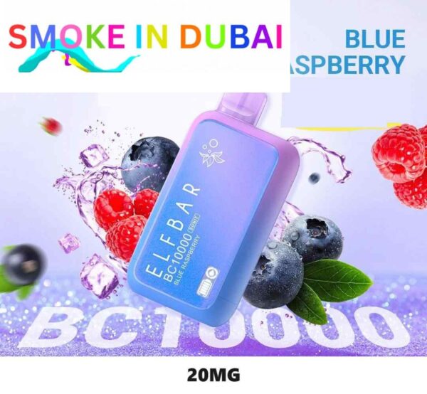 smokeindubai BLUE RASPBERRY ELF BAR 10000 Puffs 20MG Disposable Vape Price in Dubai