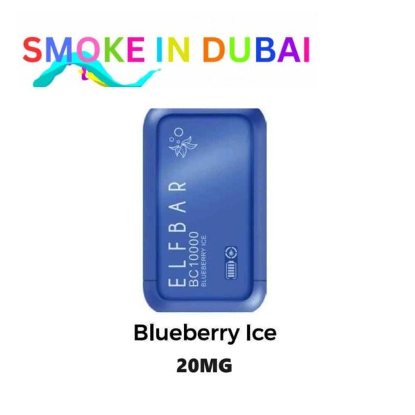 smokeindubai BLUEBERRY ICE ELF BAR 10000 Puffs 20MG Disposable Vape Price in Dubai