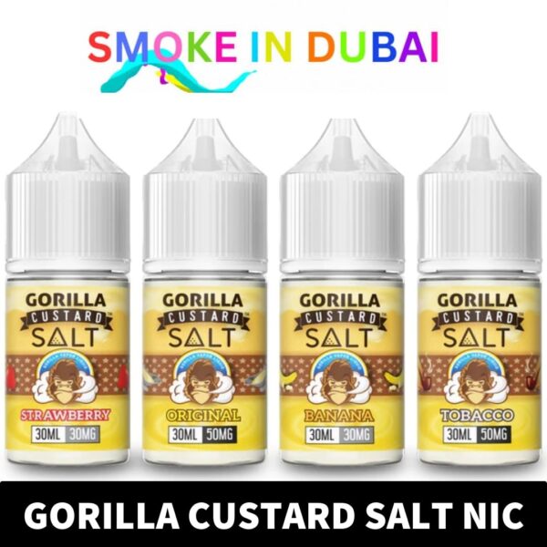 smokeindubai Buy GORILLA CUSTARD Salt Nicotine 30ml Vape Juice 30mg 50mg E Liquid in Duba i GORILLA CUSTARD 30ml Salt nic Shop in UAE min