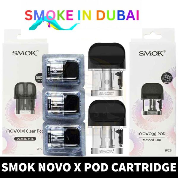 SMOK Novo X Pods DC MTL & Meshed Pod Cartridge 2ml Replacement Pods in Dubai, UAE – 3 Pieces Per pack