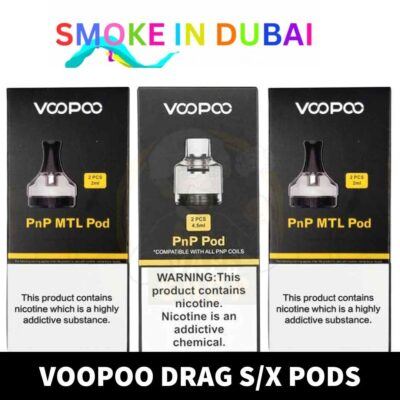 smokeindubai Buy VOOPOO Drag X Pods Drag S Pods in UAE VOOPOO Drag S X Pods PnP PnP MTL Pods in Dubai 4.5 ml Pods for VM1 VM5 Near me