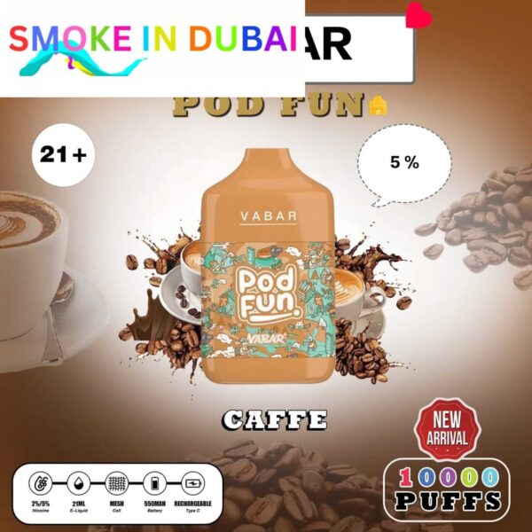 smokeindubai CAFFE Buy VABAR Pod Fun Disposable 10000Puffs Rechargeable vape in UAE VABER 10000Puffs VABER Pod Fun 10000 Vape Shop Near me Dubai