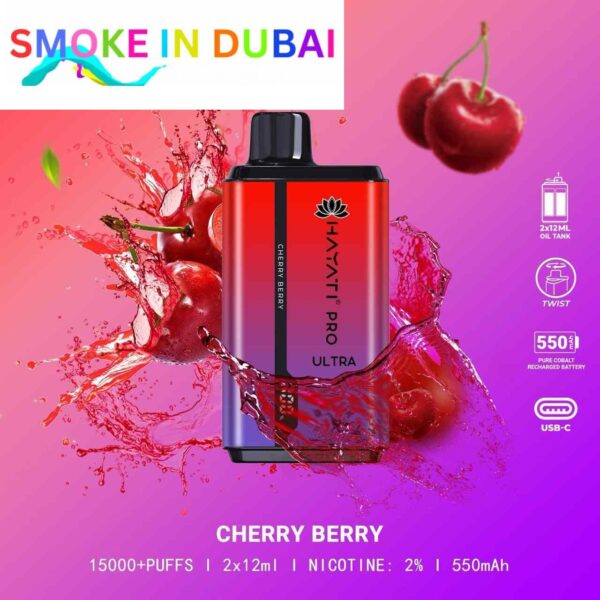 smokeindubai CHERRY BERRY hayati pro ultra 15000 puffs price in dubai