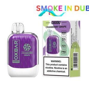 smokeindubai CRANBERRY GRAPE Buy OXBAR 8000 Puffs in UAE OXBAR G8000 Disposable in Dubai OXBAR Disposable Vape Dubai OXBAR 8000 Dubai Vape shop near me
