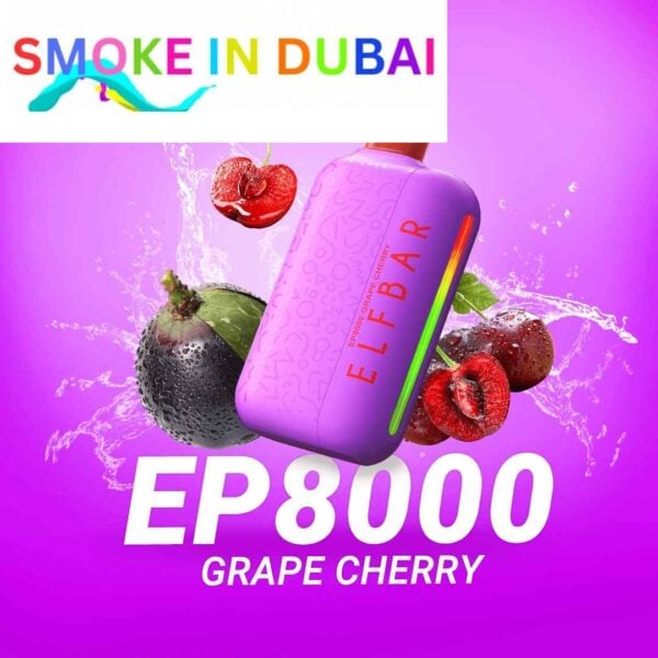 smokeindubai ELFBAR EP8000 Vape Price in Dubai GRAPE CHERRY