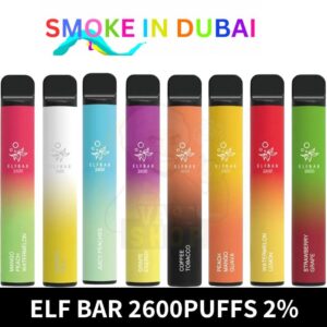 Elf Bar 2600 Puffs 2% nicotine Disposable Vape 1050mAh Vape in Dubai, UAE – Vape Shop AE