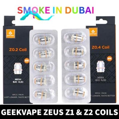 smokeindubai Enhance your vaping experience with Geekvape Zeus Sub Ohm Mesh Coils. Available in Z1 0.4ohm and Z2 0.2ohm variants. Coil Shop Near me