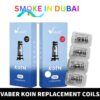 smokeindubai Experience vaping with Vabar Koin Replacement Coils. Available in 1.0ohm and 1.2ohm resistances. Perfect for Vabar Koin Pod Kit. Pack of 4 coils