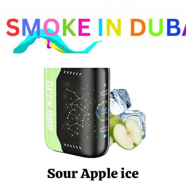 smokeindubai GEEK BAR PULSE X 25000 Puffs Price in Dubai SOUR APPLE ICE
