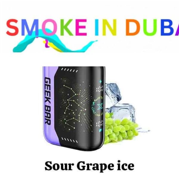 smokeindubai GEEK BAR PULSE X 25000 Puffs Price in Dubai SOUR GRAPE ICE